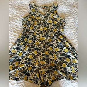 Y2K Floral Romper Button Front Cottagecore No Boundaries Size M